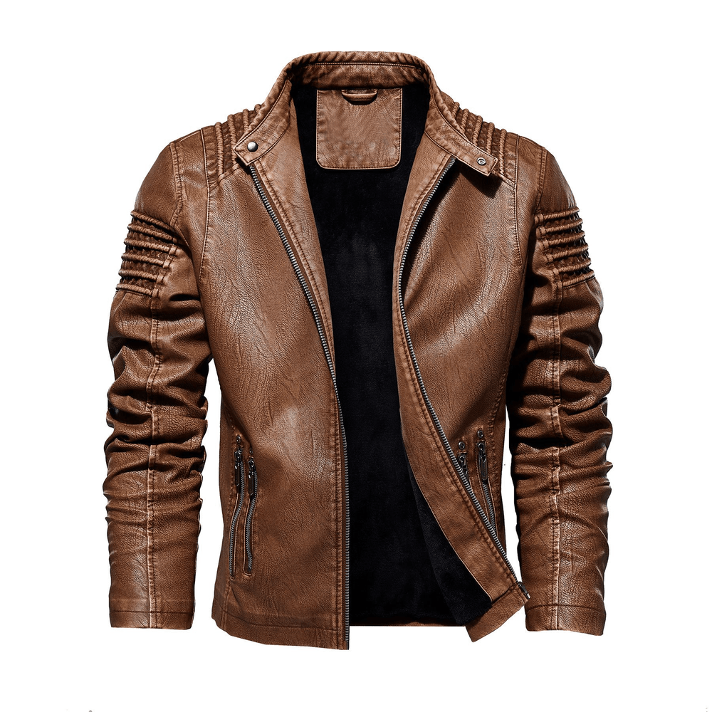 Frederik | Stilfuld Vatteret Læderjakke til Mænd - ARTIKA - Men's Jackets