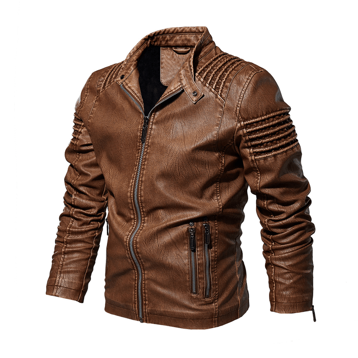 Frederik | Stilfuld Vatteret Læderjakke til Mænd - ARTIKA - Men's Jackets