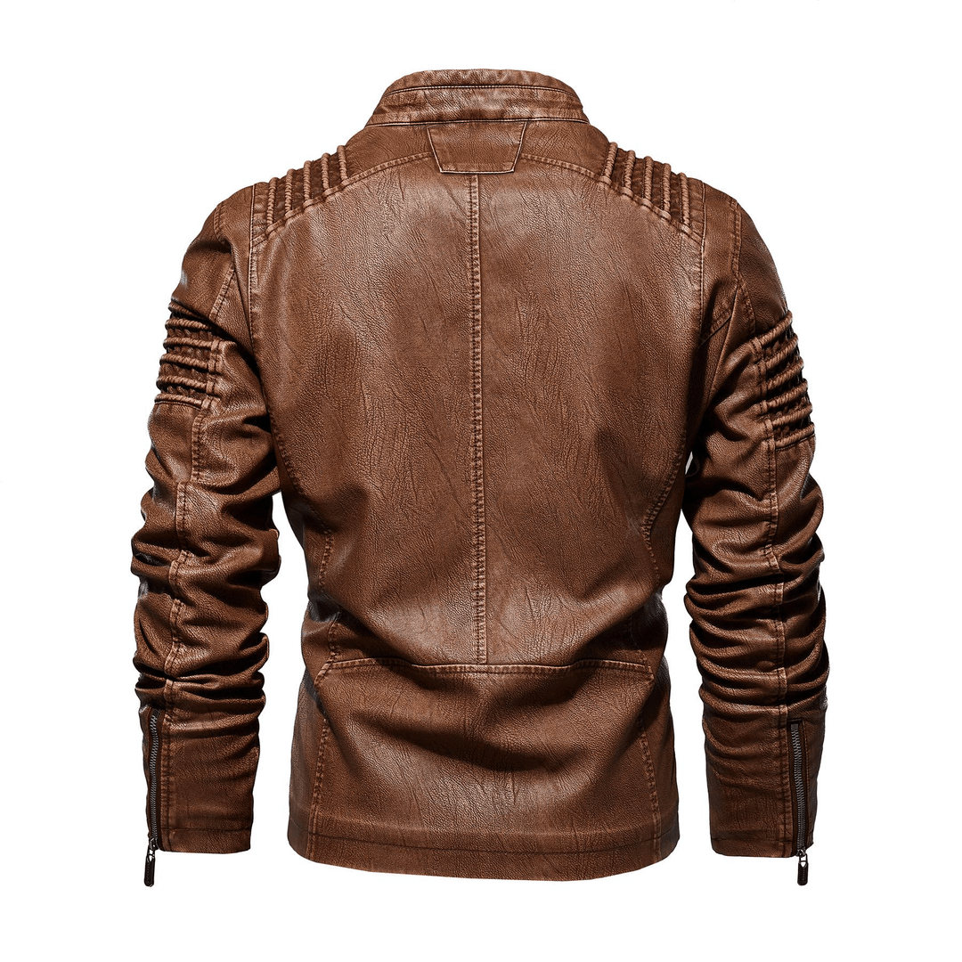 Frederik | Stilfuld Vatteret Læderjakke til Mænd - ARTIKA - Men's Jackets