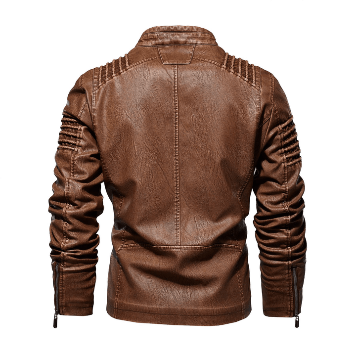 Frederik | Stilfuld Vatteret Læderjakke til Mænd - ARTIKA - Men's Jackets